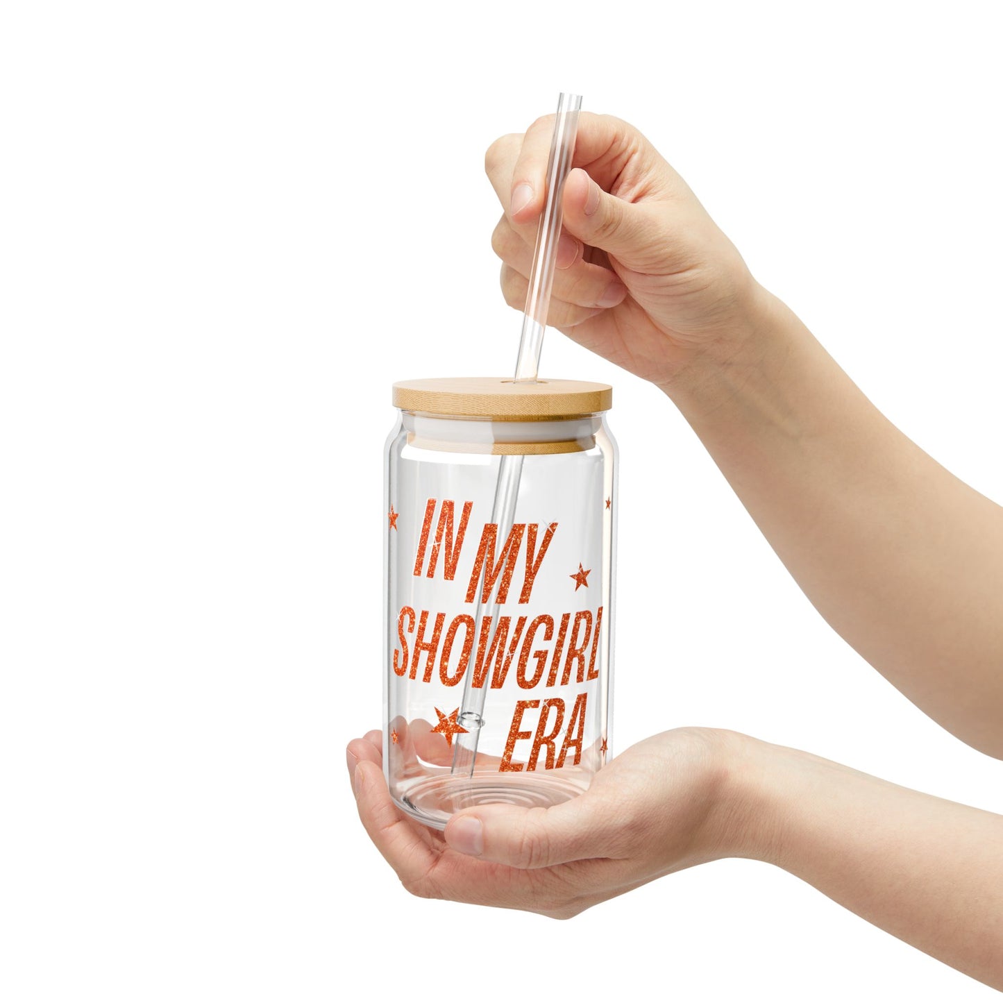 Showgirl Era Glass Cup with Straw