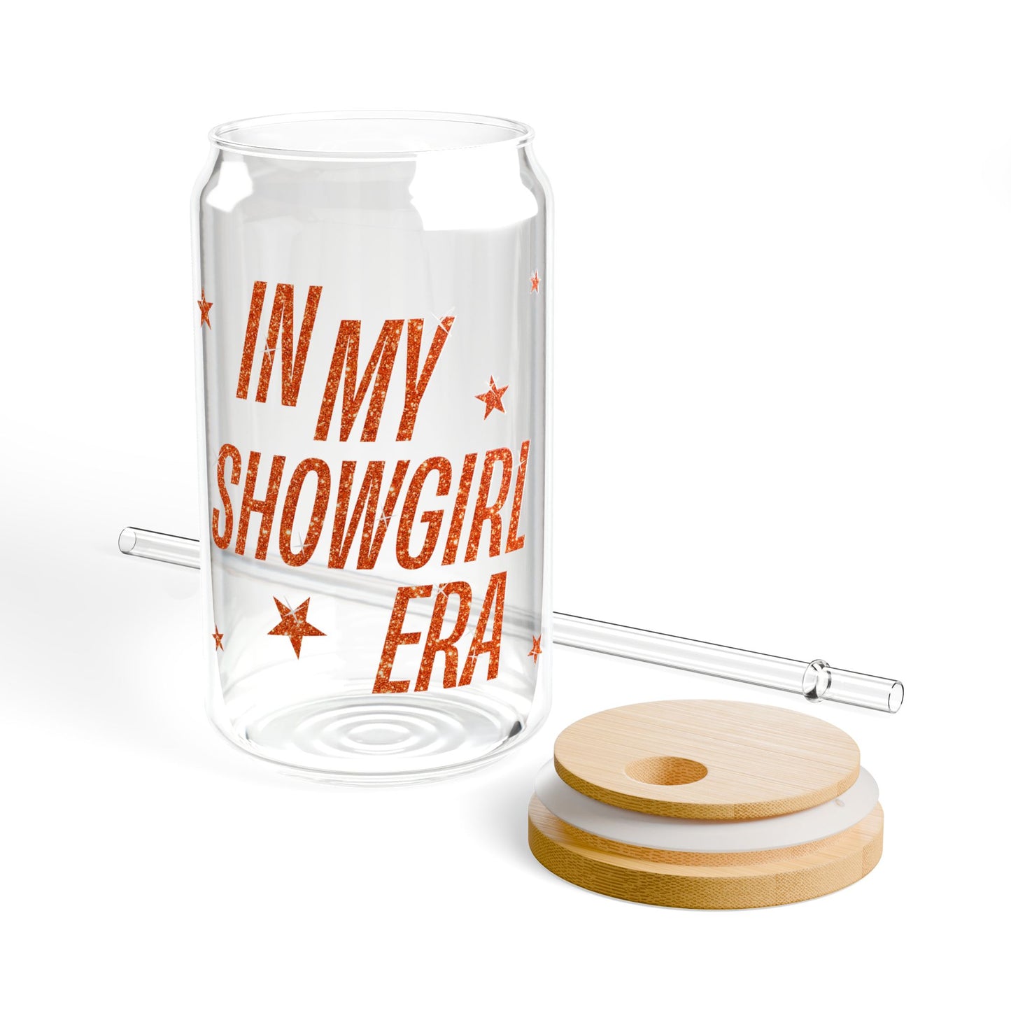 Showgirl Era Glass Cup with Straw