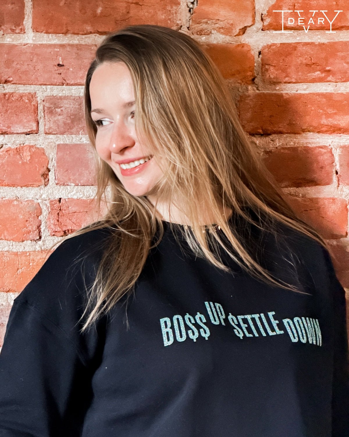 Boss Up Settle Down Crop Sweatshirt - Dear Ivy Design Studio