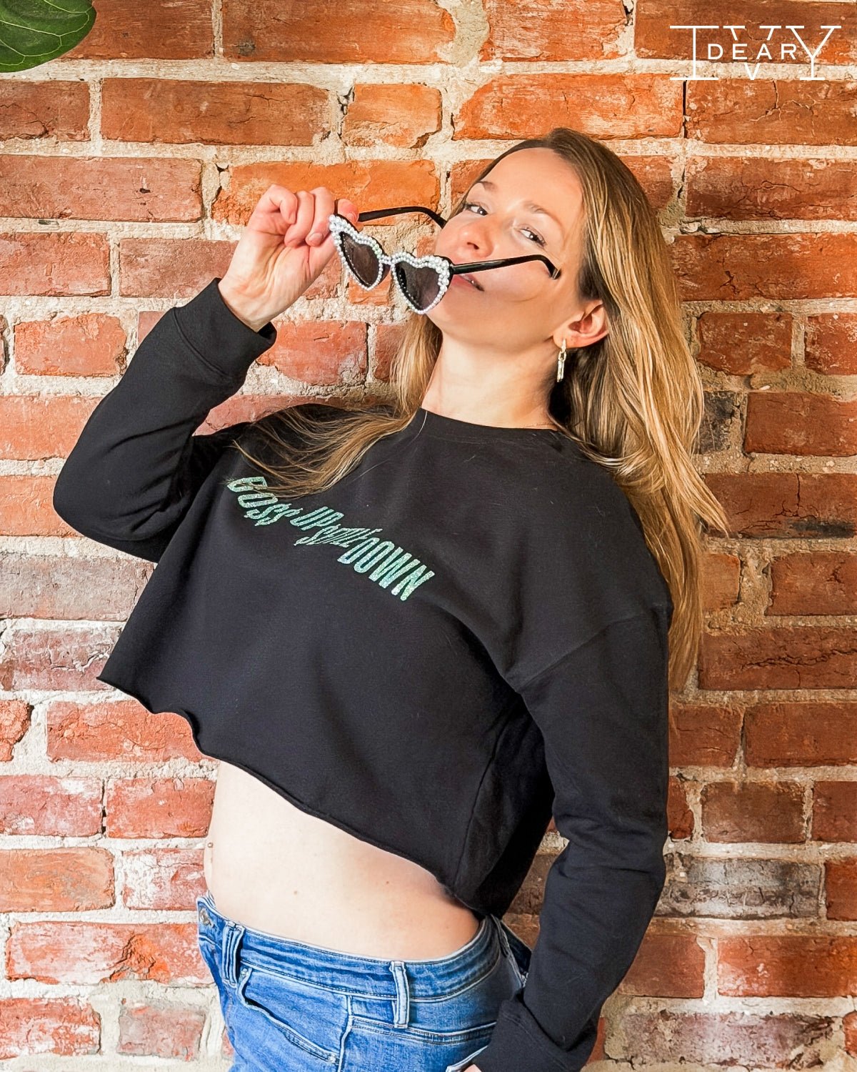 Boss Up Settle Down Crop Sweatshirt - Dear Ivy Design Studio