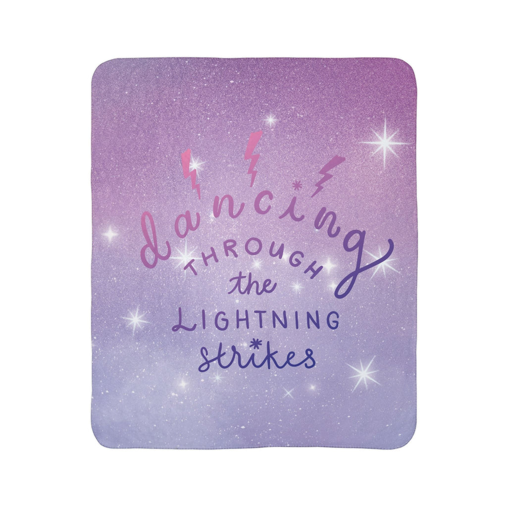Dancing Through the Lightning Strikes Fleece Sherpa Blanket - Dear Ivy Design Studio