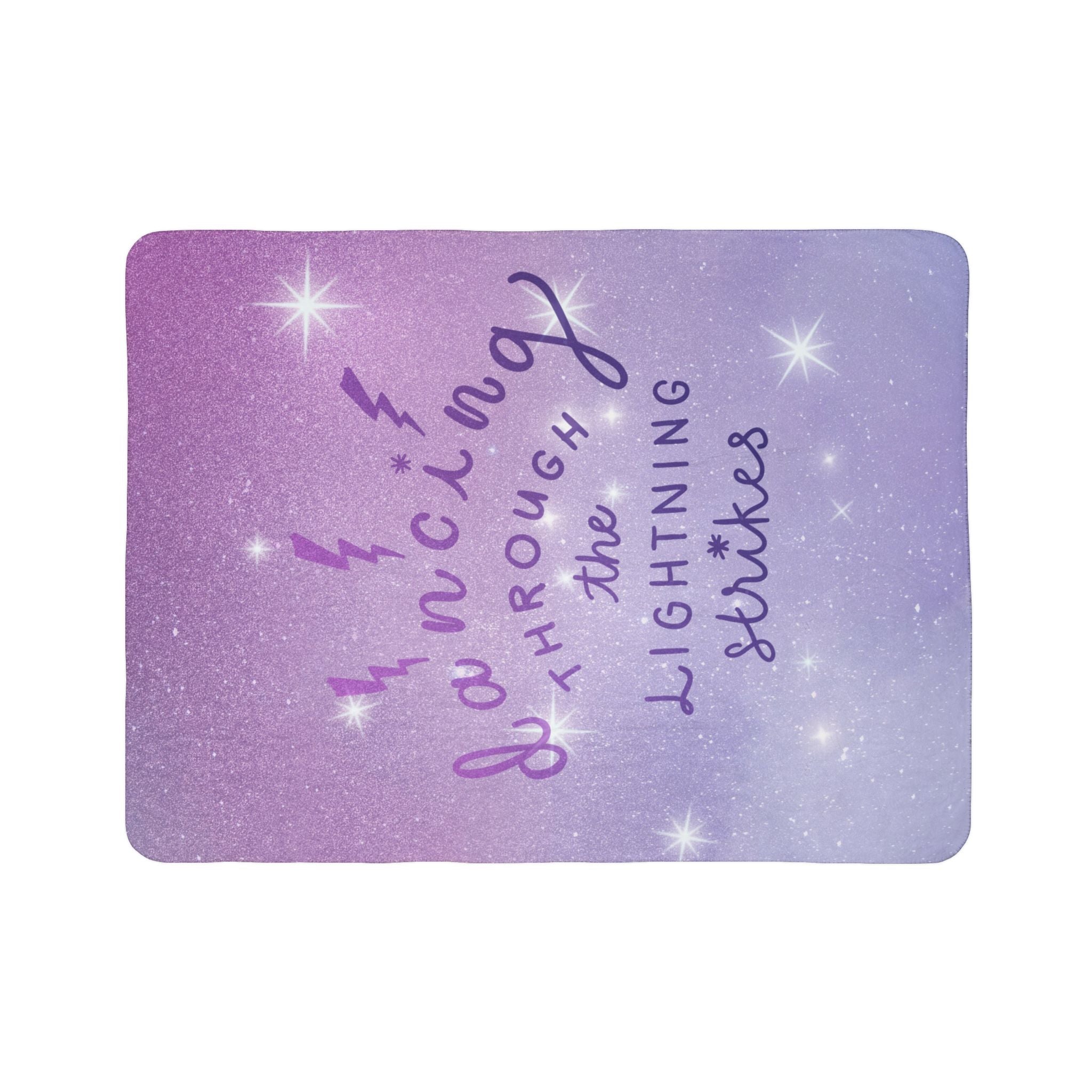 Dancing Through the Lightning Strikes Fleece Sherpa Blanket - Dear Ivy Design Studio