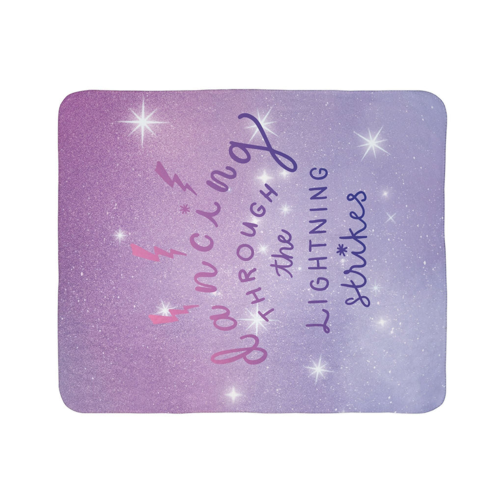 Dancing Through the Lightning Strikes Fleece Sherpa Blanket - Dear Ivy Design Studio
