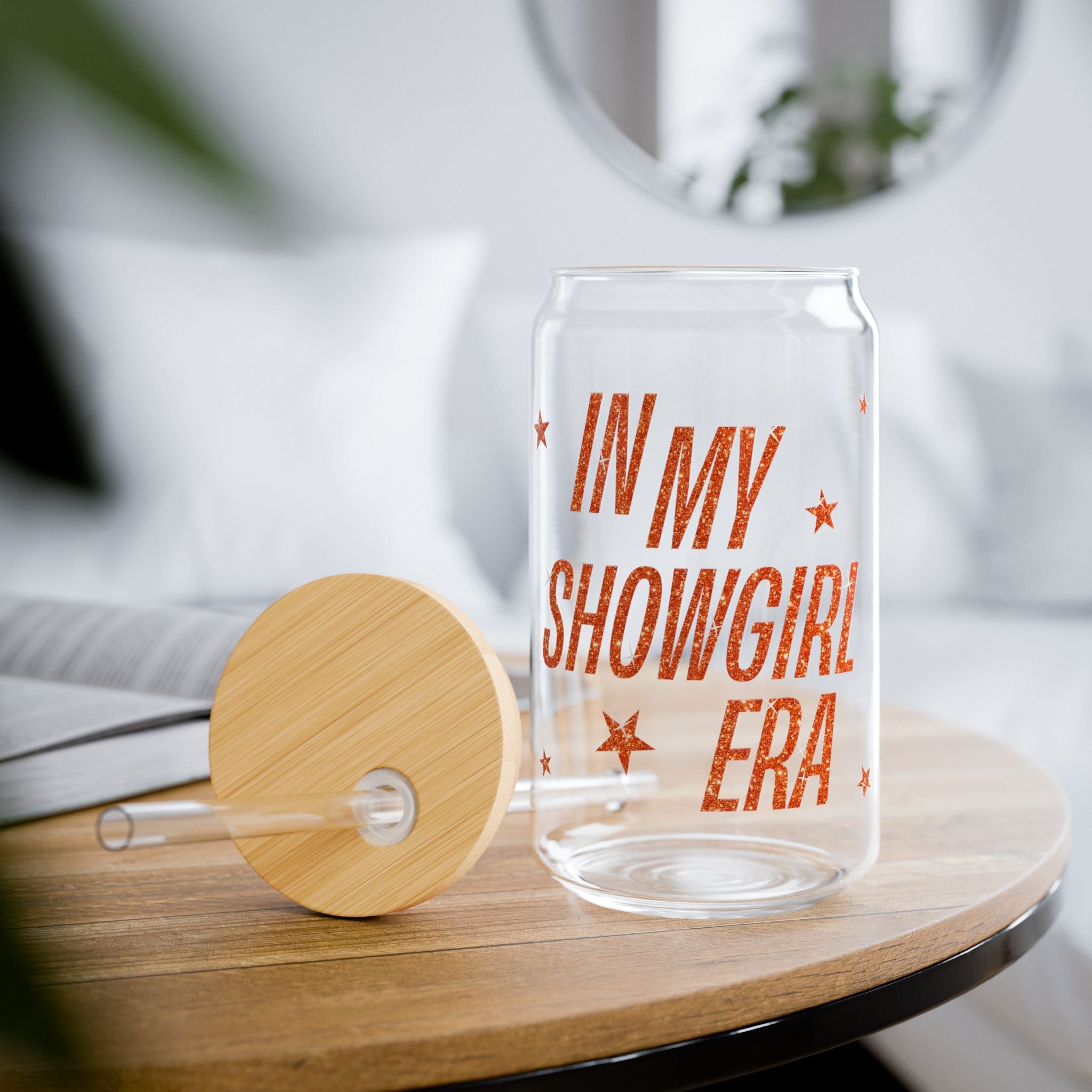 Showgirl Era Glass Cup with Straw - Dear Ivy Design Studio